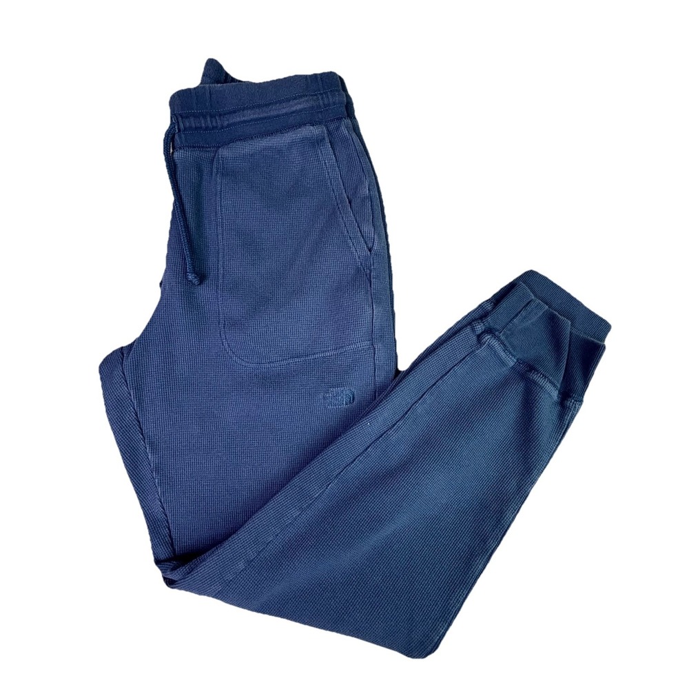 The North Face Terrain Waffle Pants Mens Medium Shady Blue Cotton Knit Joggers